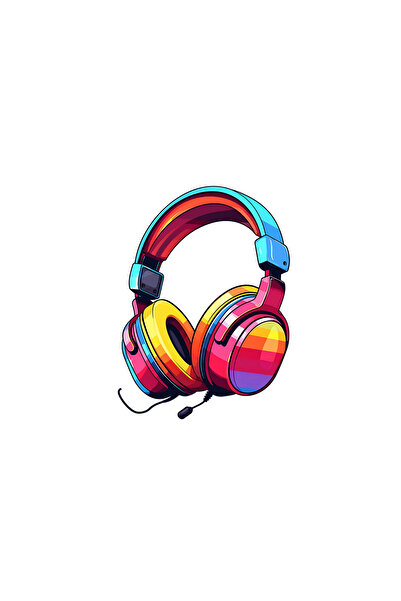 INOVATIX Set de 8 bucăți, autocolant Căști cu fir cu microfon, INOVATIX®. 6 cm