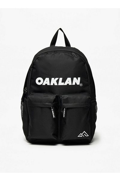 Oaklan by Shoexpress Logo Print Backpack with Adjustable Straps - 35x30x15 cm