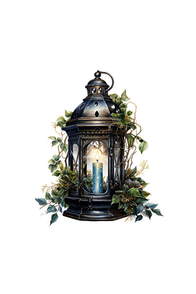 INOVATIX Set de 8 piese, autocolant felinar negru cu lumânare, INOVATIX®. 6 cm