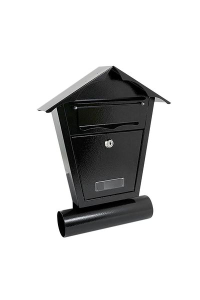 damech Mailbox, With Newspaper Slot, Black, B6 Format, 29.5x7.5x37.5 Cm,