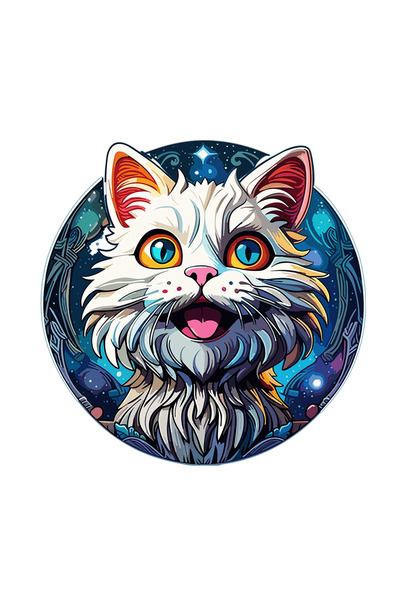 INOVATIX Set de 8 bucăți, autocolant pisică frumoasă, INOVATIX®. 6 cm