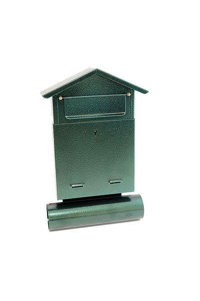 damech Mailbox, With Newspaper Slot, Green, B6 Format, 23x7x37.5 Cm,