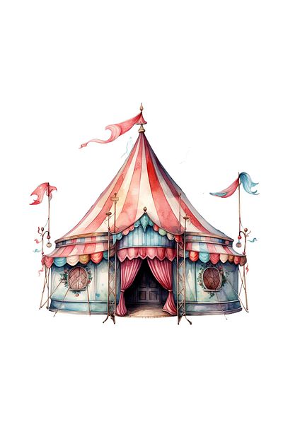 INOVATIX Set of 8 pieces, Circus Pennant Sticker, INOVATIX®. 6 cm