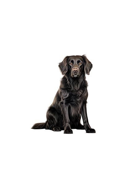 INOVATIX Set de 8 piese, autocolant Retriever cu blană plată așezat, INOVATIX®. 6 cm