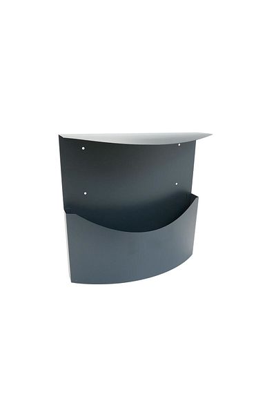 damech Advertising Basket/Box, For Newspapers, With Roof, Graphite, C4 Format, 34x11.5x33 Cm,