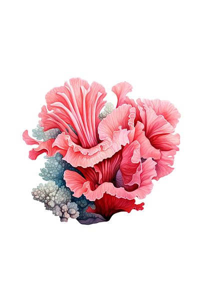 INOVATIX Set de 8 bucăți, autocolant anemonă coral roșu, INOVATIX®. 6 cm