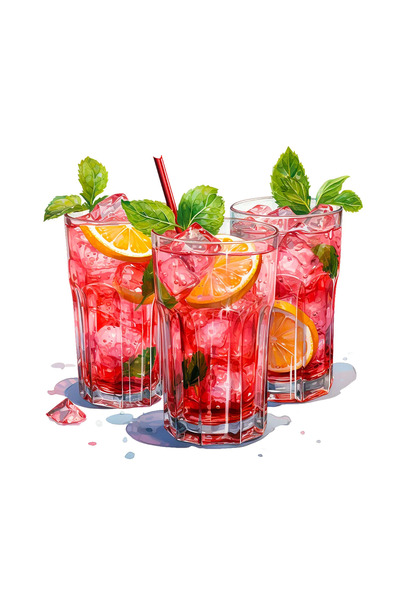 INOVATIX Set de 8 piese, autocolant cocktail de fructe cu portocale, INOVATIX®. 6 cm