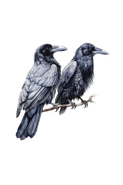 INOVATIX Set de 8 piese, autocolant Huginn și Muninn Ravens, INOVATIX®. 6 cm