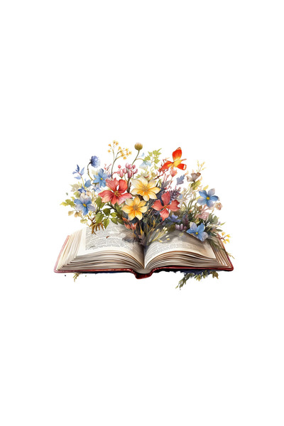 INOVATIX Σετ 8 τεμαχίων, Αυτοκόλλητο Sara Book and Flowers, INOVATIX®. 6 εκ.