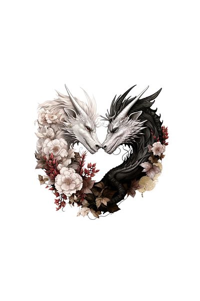 INOVATIX Set of 8 pieces, Sticker Dragons in Love Sincerity, INOVATIX®. 6 cm