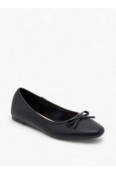 Flora Bella by Shoexpress Women's Textured Ballerina Shoes with Bow Detail