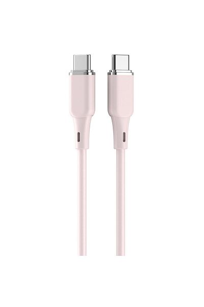 lemontti Cable Liquid SiliconType-C to Type-C, Fast Charge, 60W, 1.2m, Pink