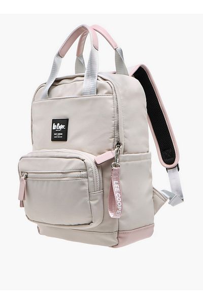 Lee Cooper Women's Solid Backpack with Zip Closure and Adjustable Strap - 34x12x40 cm