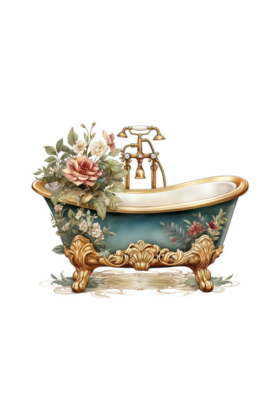 INOVATIX Set de 8 piese, autocolant cadă vintage verde cu flori albe și roșii...