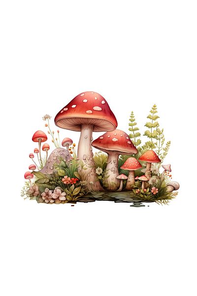 INOVATIX Set of 8 pieces, Stacked Mushrooms Sticker, INOVATIX®. 6 cm