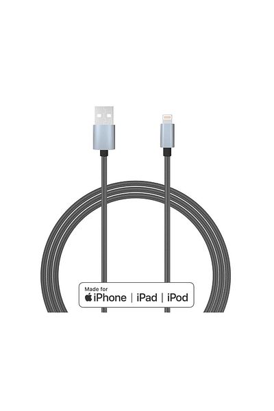 lemontti Mfi Lightning Usb Cable Gray 1.5m (TEXTILE BRAIDED)