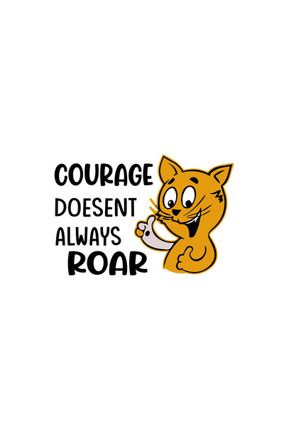 INOVATIX Set of 8 pieces, Sticker Courage does not always roar, INOVATIX®. 6 cm