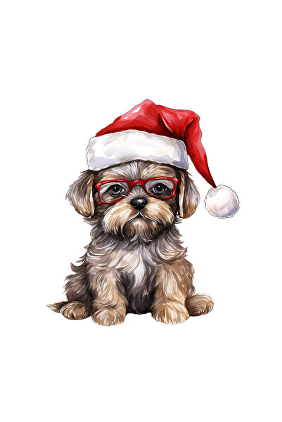 INOVATIX Set de 8 piese, autocolant Crăciun câine trist, INOVATIX®. 6 cm