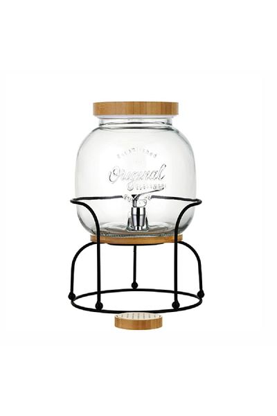 Bien Servi High Quality Glass Dispenser with Stand and Drain
