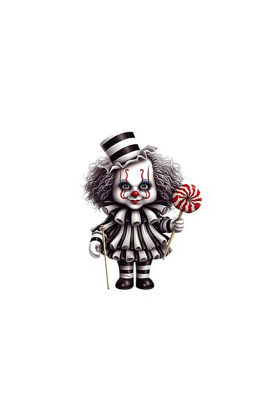 INOVATIX Set of 8 pieces, Sticker Clown Ronald, INOVATIX®. 6 cm