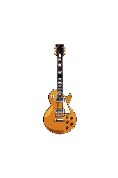 INOVATIX Set de 8 piese, Autocolant chitară instrument muzical Gibson Sg Silhouette, INOVATIX®. 6 cm