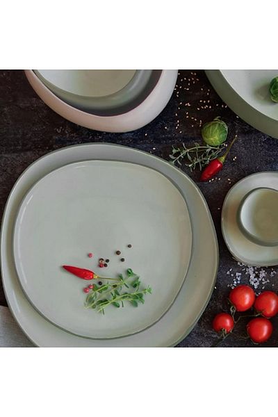 EasyLife Organic Series Glaze Ceramic Dinner Plate Green 27cm