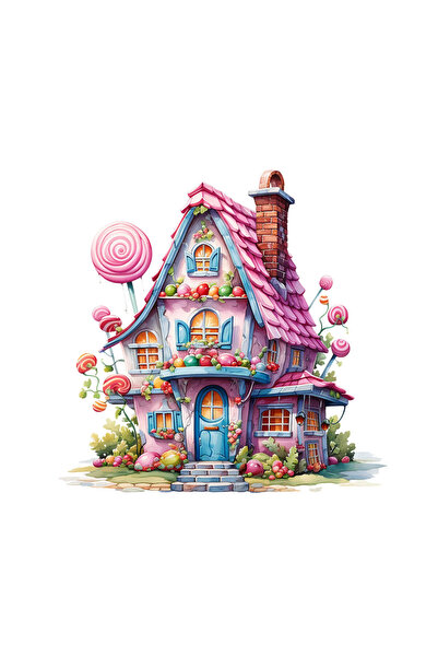 INOVATIX Set de 8 autocolante cu căsuța cu acadele, INOVATIX®. 6 cm