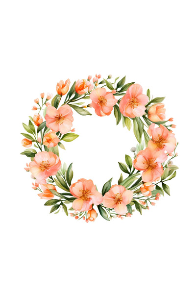 INOVATIX Set de 8 bucăți, autocolant coroană flori de piersic, INOVATIX®. 6 cm