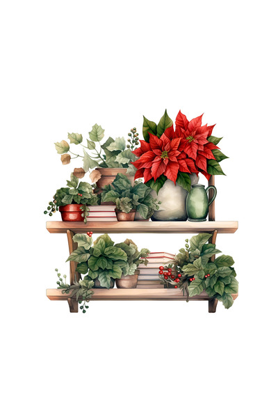 INOVATIX Set de 8 bucăți, autocolant Flori de Crăciun Charlotte, INOVATIX®. 6 cm