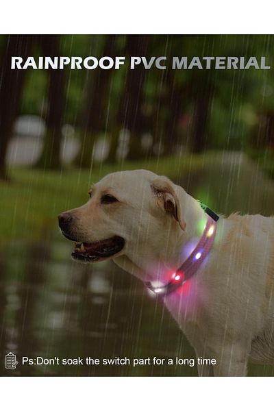 JoyTakı Joytale dog collar, LED, PVC, pink/black, size M