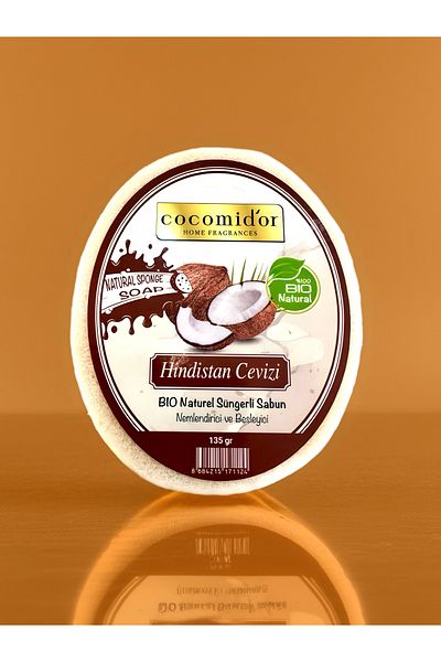 Cocomidor Coconut Natural Sponge Soap 135 Gr |   100% Bio Natural |   Moisturizing & Nourishing