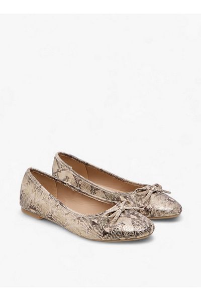 Flora Bella by Shoexpress Women's Animal Print Ballerina Shoes with Bow Detail