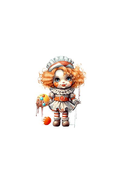 INOVATIX Set of 8 pieces, Sticker Clown Betty, INOVATIX®. 6 cm