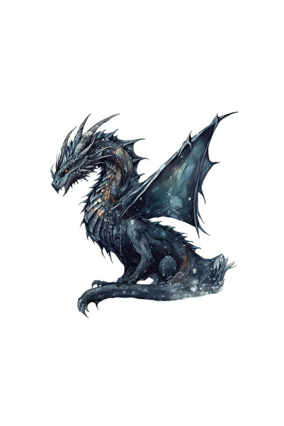 INOVATIX Set de 8 piese, autocolant dragon cu aripi întinse, INOVATIX®. 6 cm