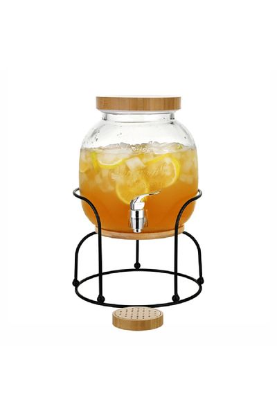 Bien Servi High Quality Glass Dispenser with Stand and Drain