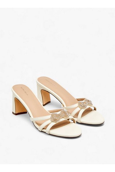 Flora Bella by Shoexpress Women's Bow Embellished Slip-On Sandals with Block Heel