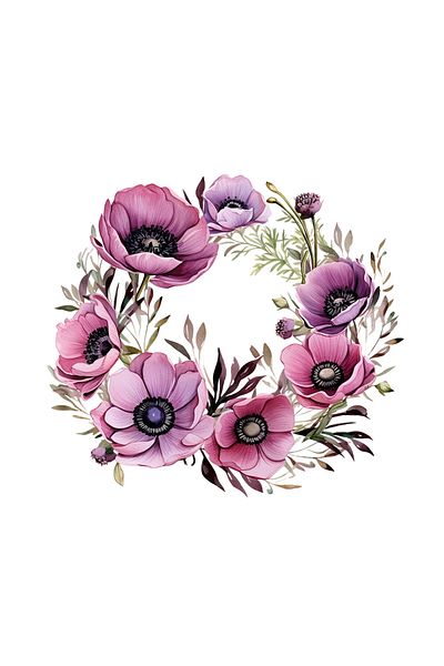 INOVATIX Set de 8 bucăți, autocolant coroană de anemonă, INOVATIX®. 6 cm