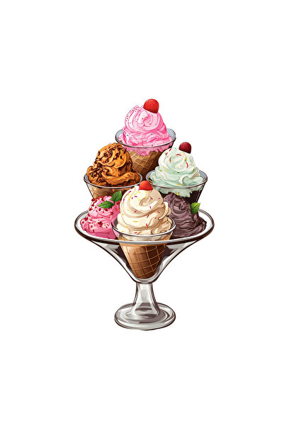 INOVATIX Set de 8, Cupă autocolantă cu cornete de înghețată, INOVATIX®. 6 cm