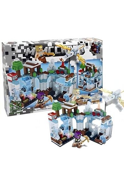 LB SHOP Set de constructie MyWorld (Minecraft), tip Lego, 327 piese, iluminate LED, multicolor