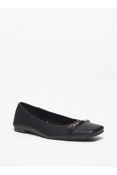 Flora Bella by Shoexpress Metal Accent Slip-On Ballerina Shoes