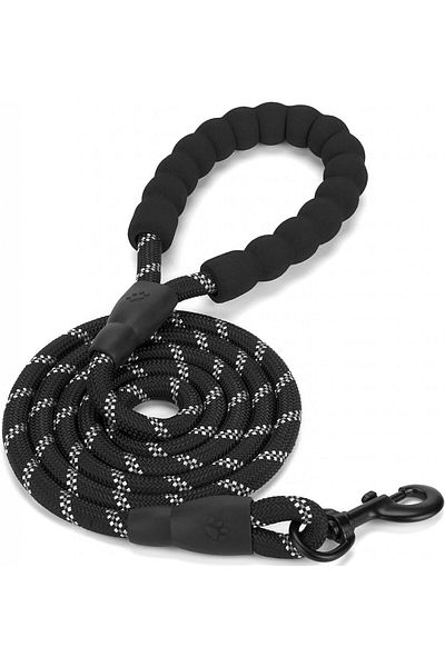 Fttouuy lesă pentru câini, nailon/metal, neagră, 180 cm