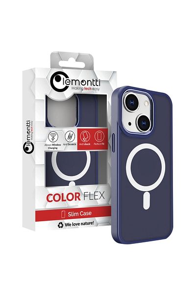 lemontti Husa Color Matte MagSafe iPhone 15 Albastru