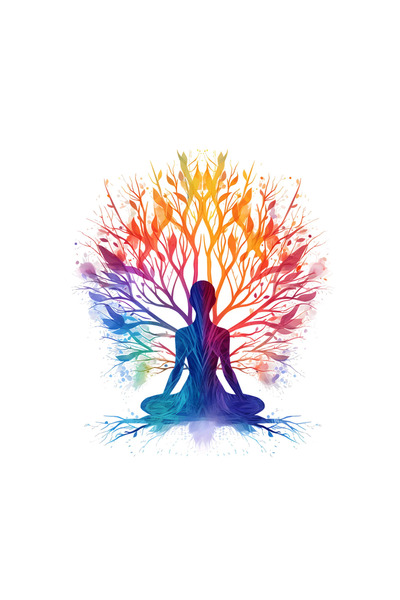 INOVATIX Set of 8 pieces, Sticker Spiritual Woman Yoga, INOVATIX®. 6 cm