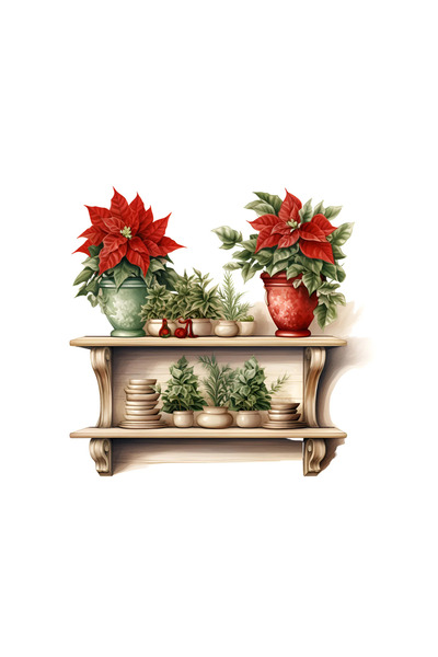 INOVATIX Set de 8 bucăți, autocolant Flori de Crăciun Amelia, INOVATIX®. 6 cm