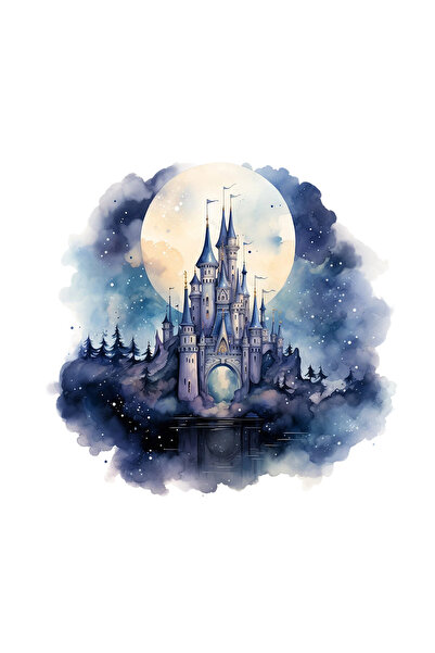 INOVATIX Set de 8 piese, autocolant castel cu lună plină, INOVATIX®. 6 cm