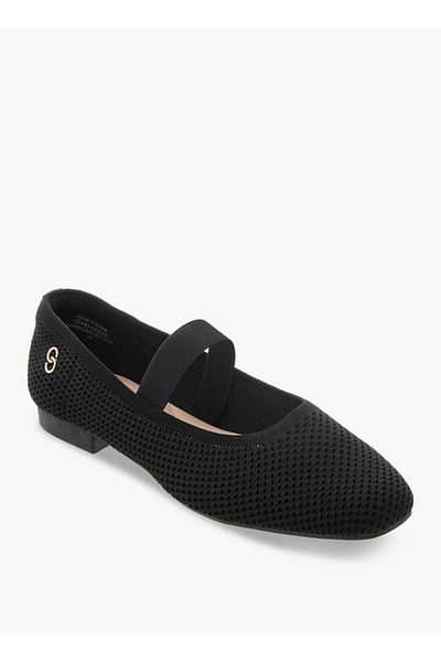Celeste Women's Elastic Strap Detail Slip-On Ballerina Shoes
