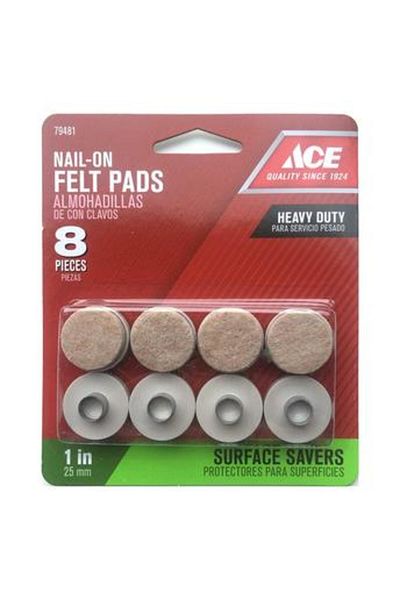 ACE مجموعة انزلاق مبطنة من Felt Tap On (2.5 سم، 8 قطع)