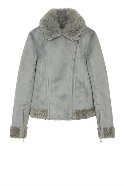 Patrizia Pepe Suede Jacket - - 40, Grey