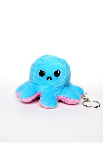 farist Mod Changing Octopus Toy Keychain Pink and Blue 11 cm