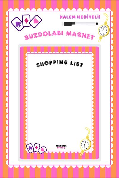 The Grade Summer Sil Timeless Pink Shopping List Magnetic Fridge Planner Refrigerator Memo Holder Magnet Note Holder
